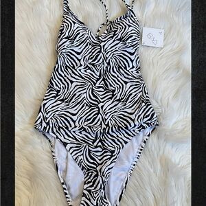 VYB Vicious Young Babes Zebra One Piece Swimsuit - NWT - Small